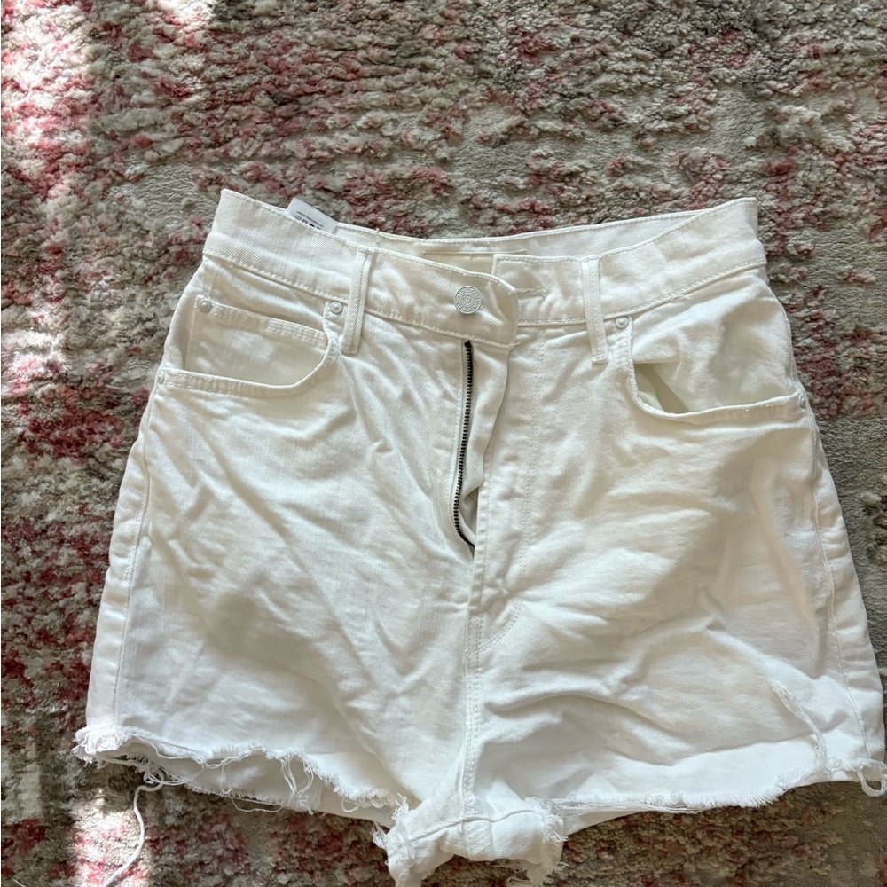 MOTHER DENIM WHITE JEAN SHORTS